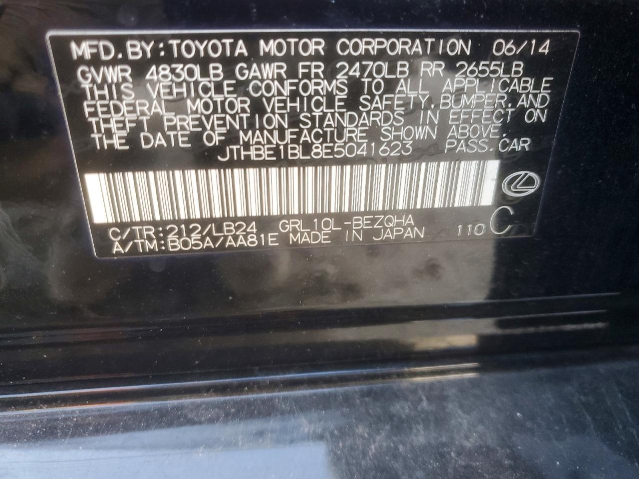 2014 Lexus Es 350 Base