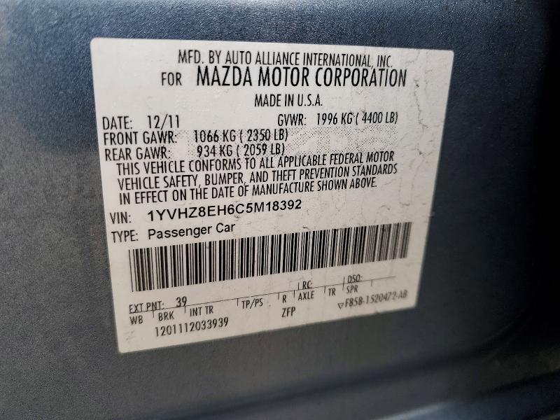 2012 Mazda 6 I