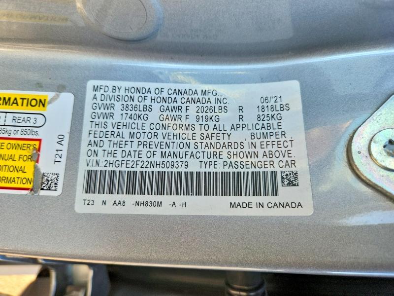 2022 Honda Civic lx