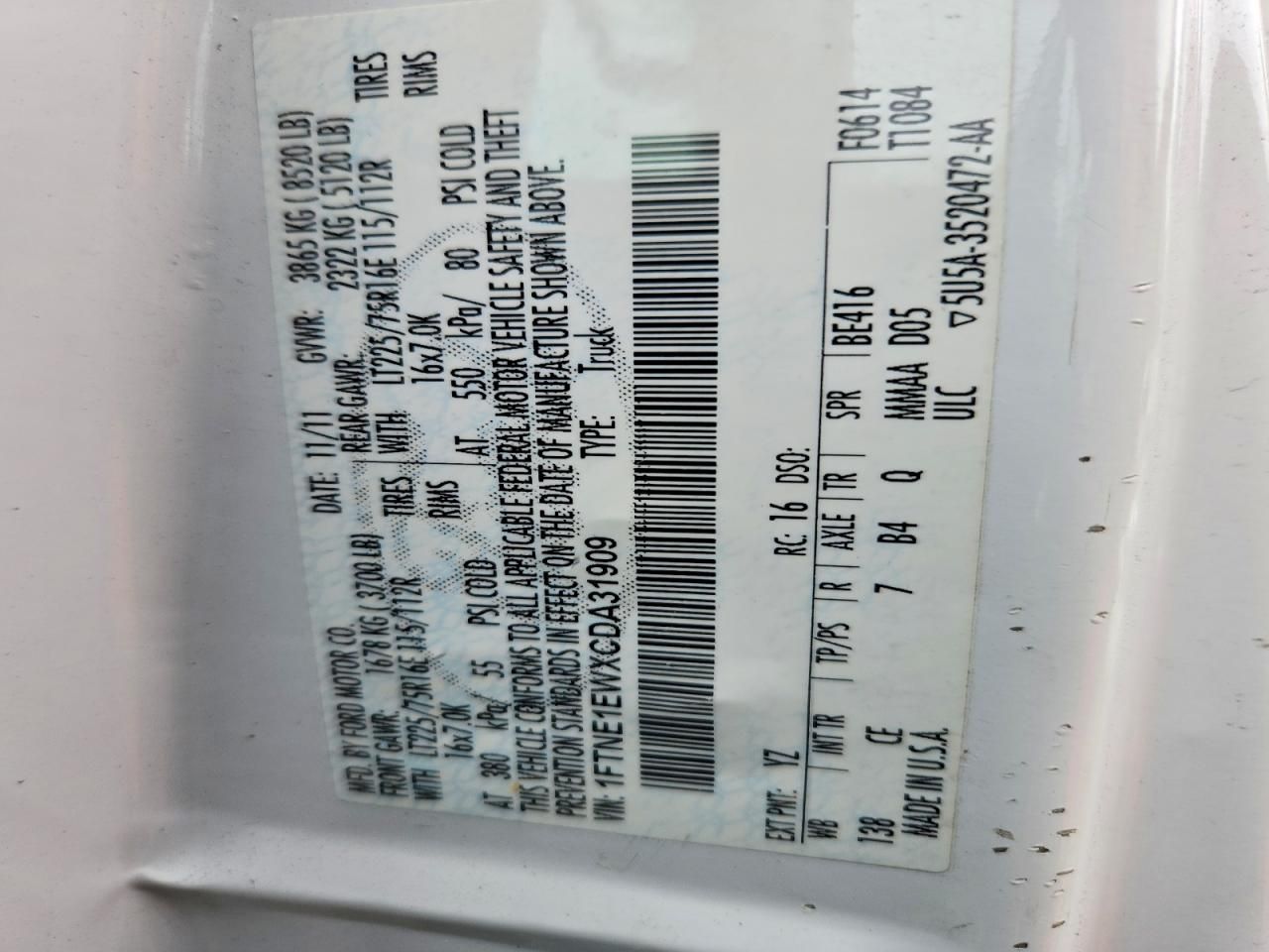 2012 Ford E150 Delivery Van