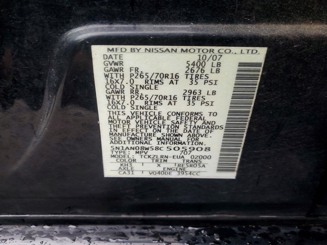 2008 Nissan Xterra off Road