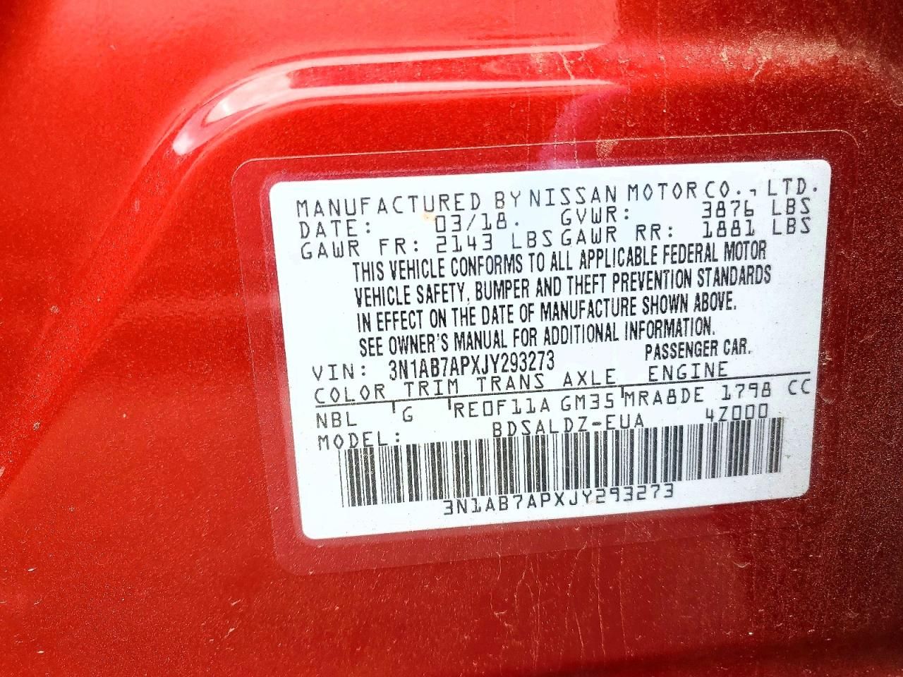 2018 Nissan Sentra s