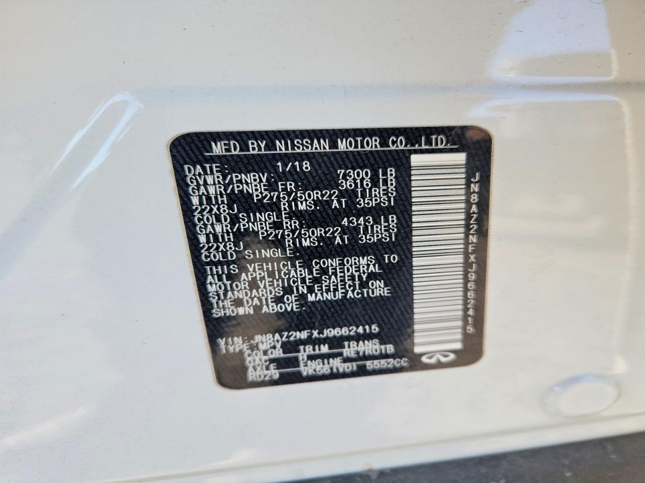 2018 Infiniti Qx80 Base