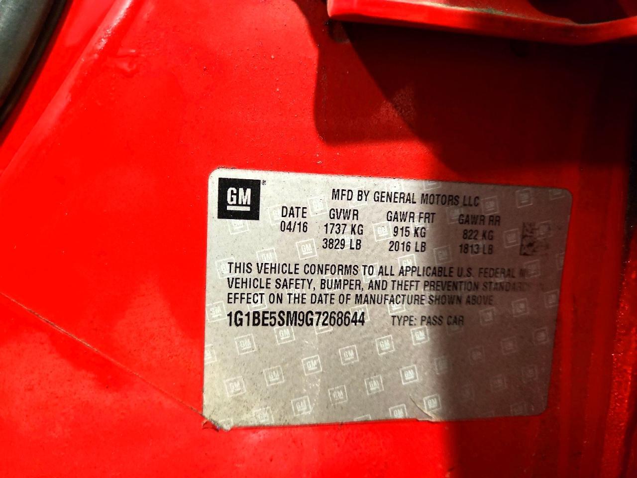 2016 Chevrolet Cruze lt