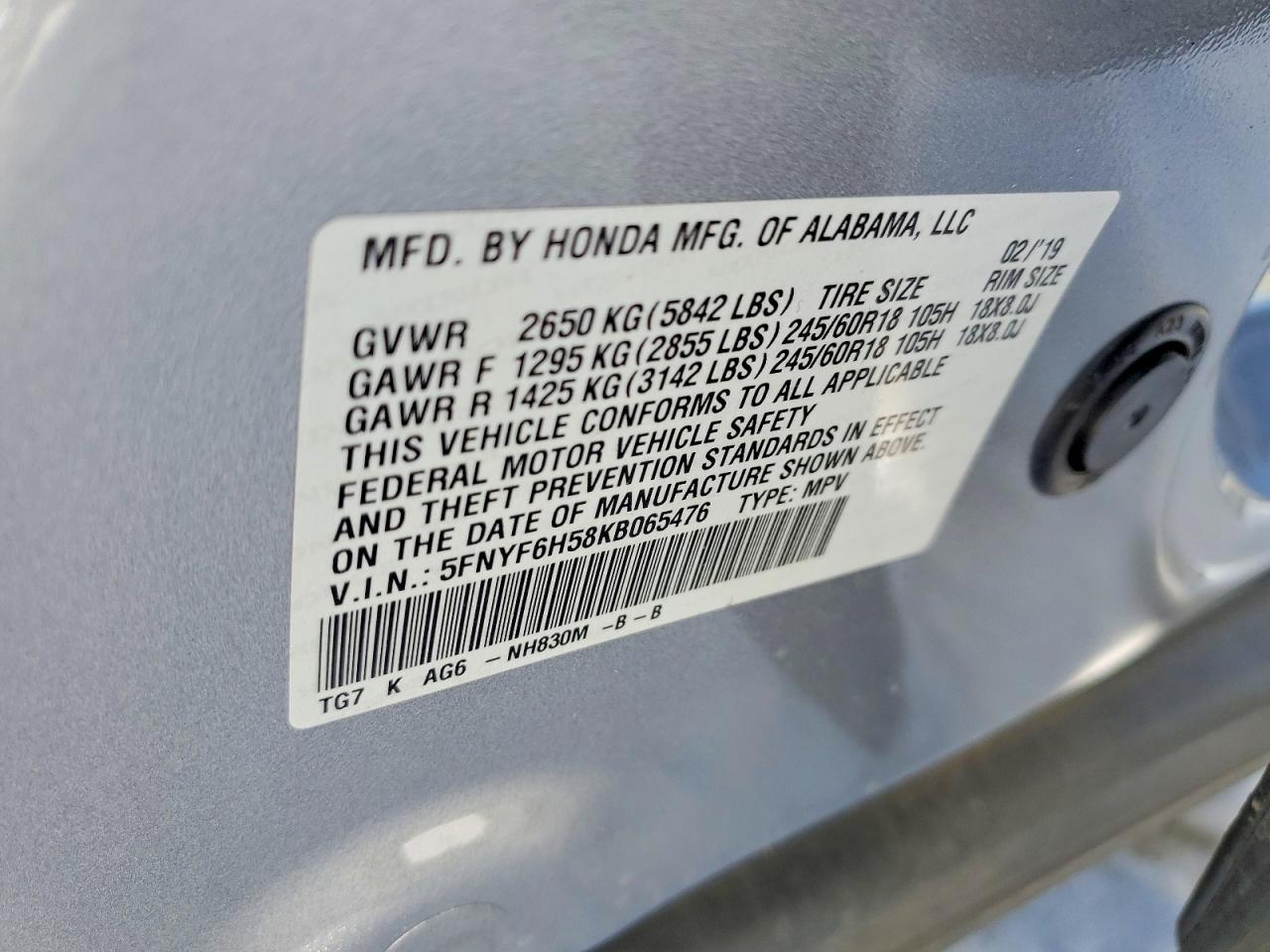 2019 Honda Pilot exl