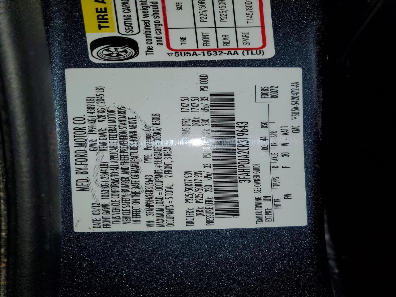 2012 Ford Fusion sel