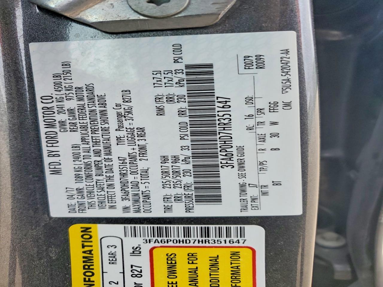2017 Ford Fusion se