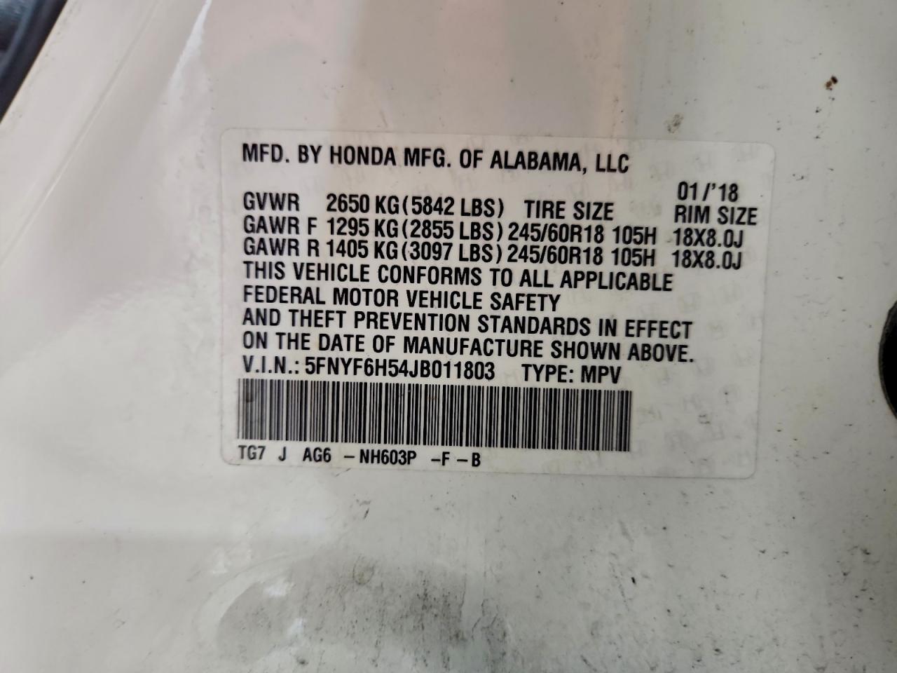 2018 Honda Pilot exl