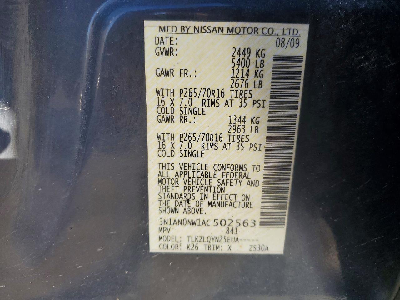 2010 Nissan Xterra x