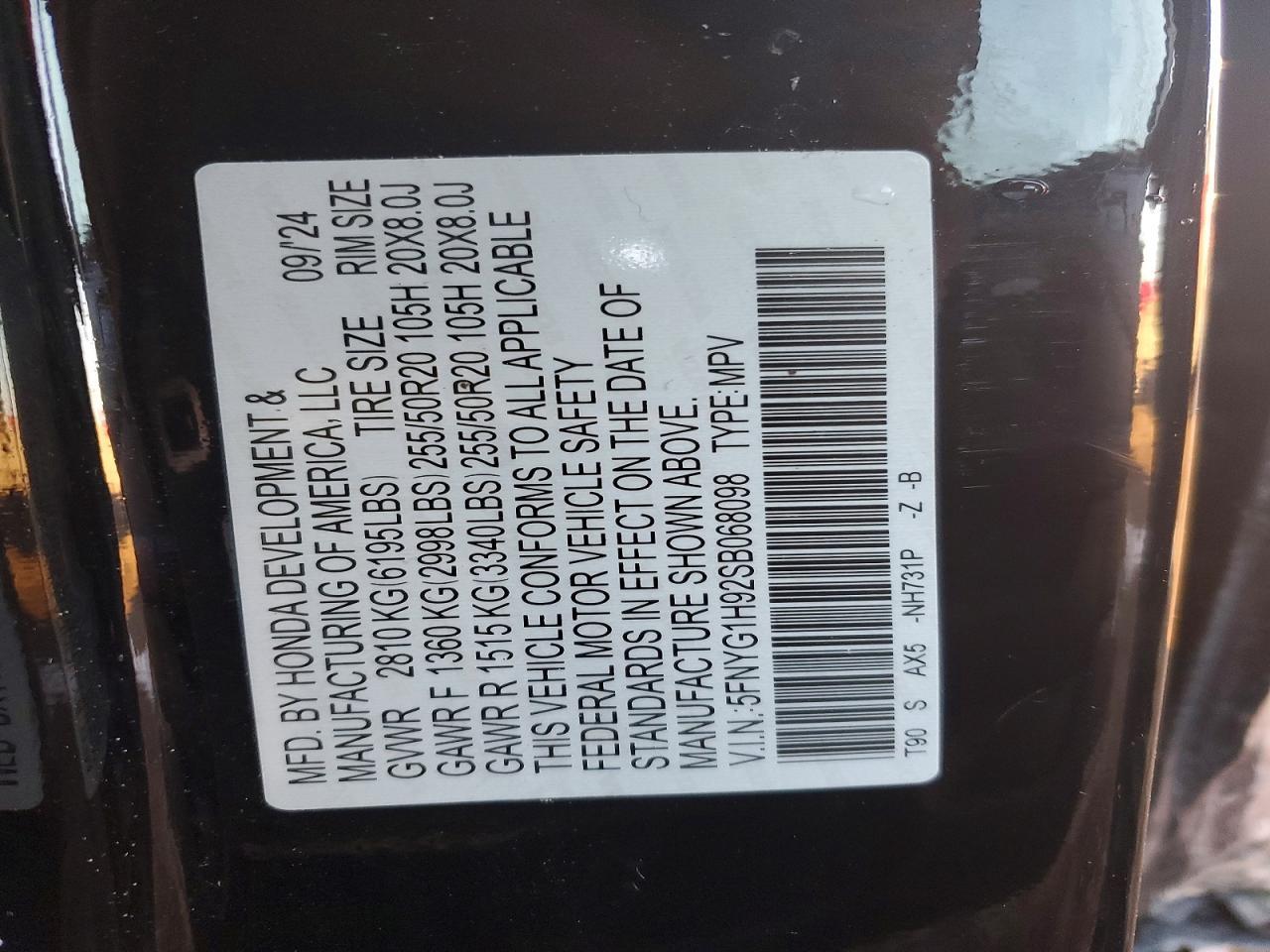 2025 Honda Pilot Black