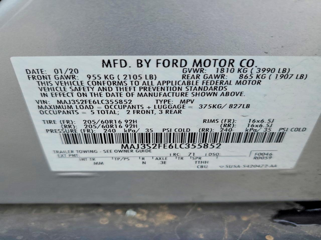 2020 Ford Ecosport s