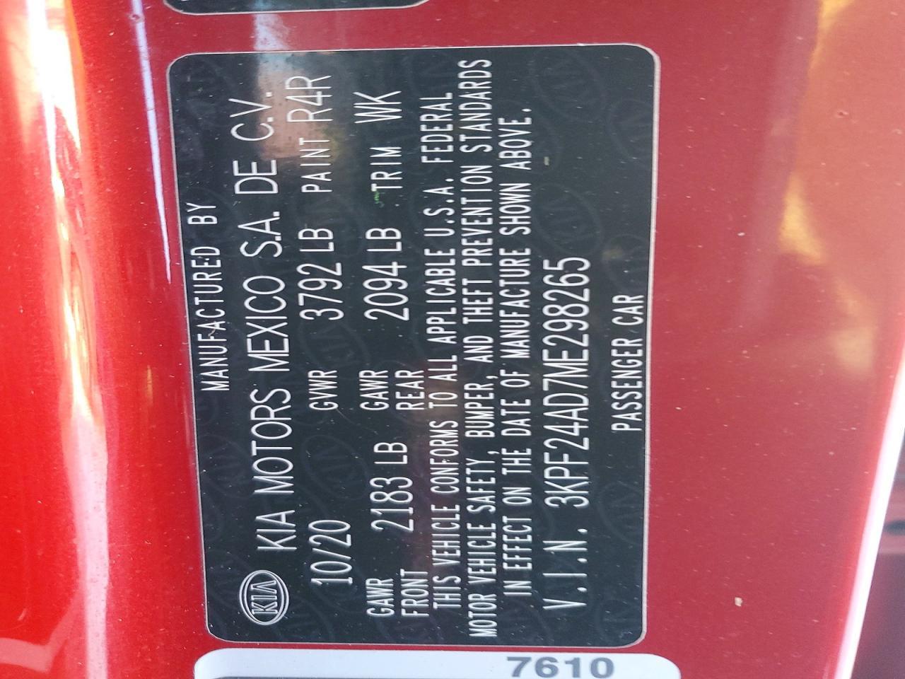 2021 KIA Forte fe