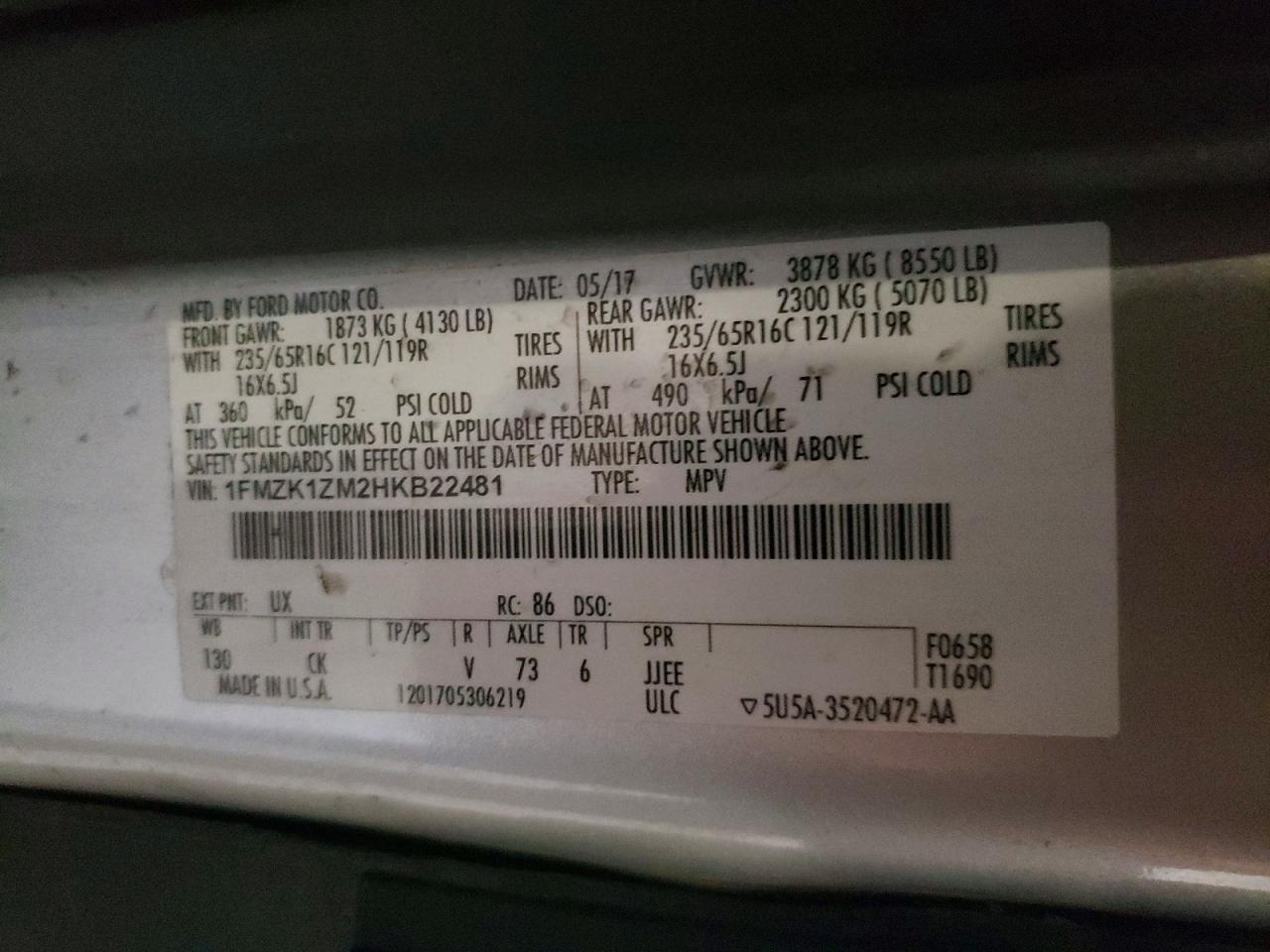 2017 Ford Transit 150 Delivery Van
