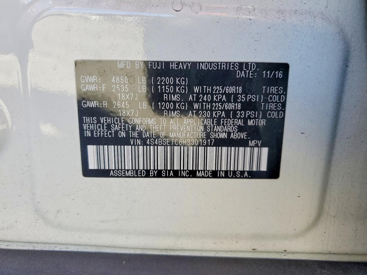 2017 Subaru Outback Touring