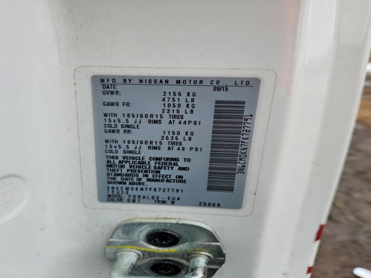 2015 Nissan NV200 2.5S