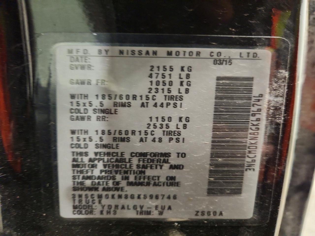 2016 Nissan NV200 Utility / Service Van