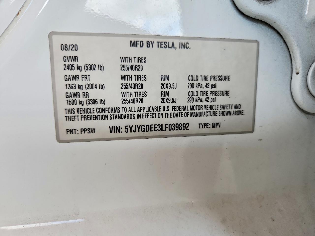 2020 Tesla Model y