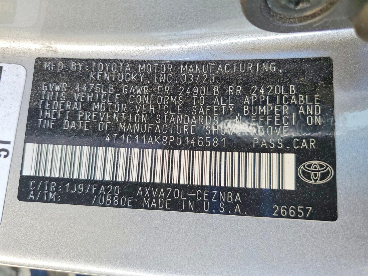 2023 Toyota Camry le