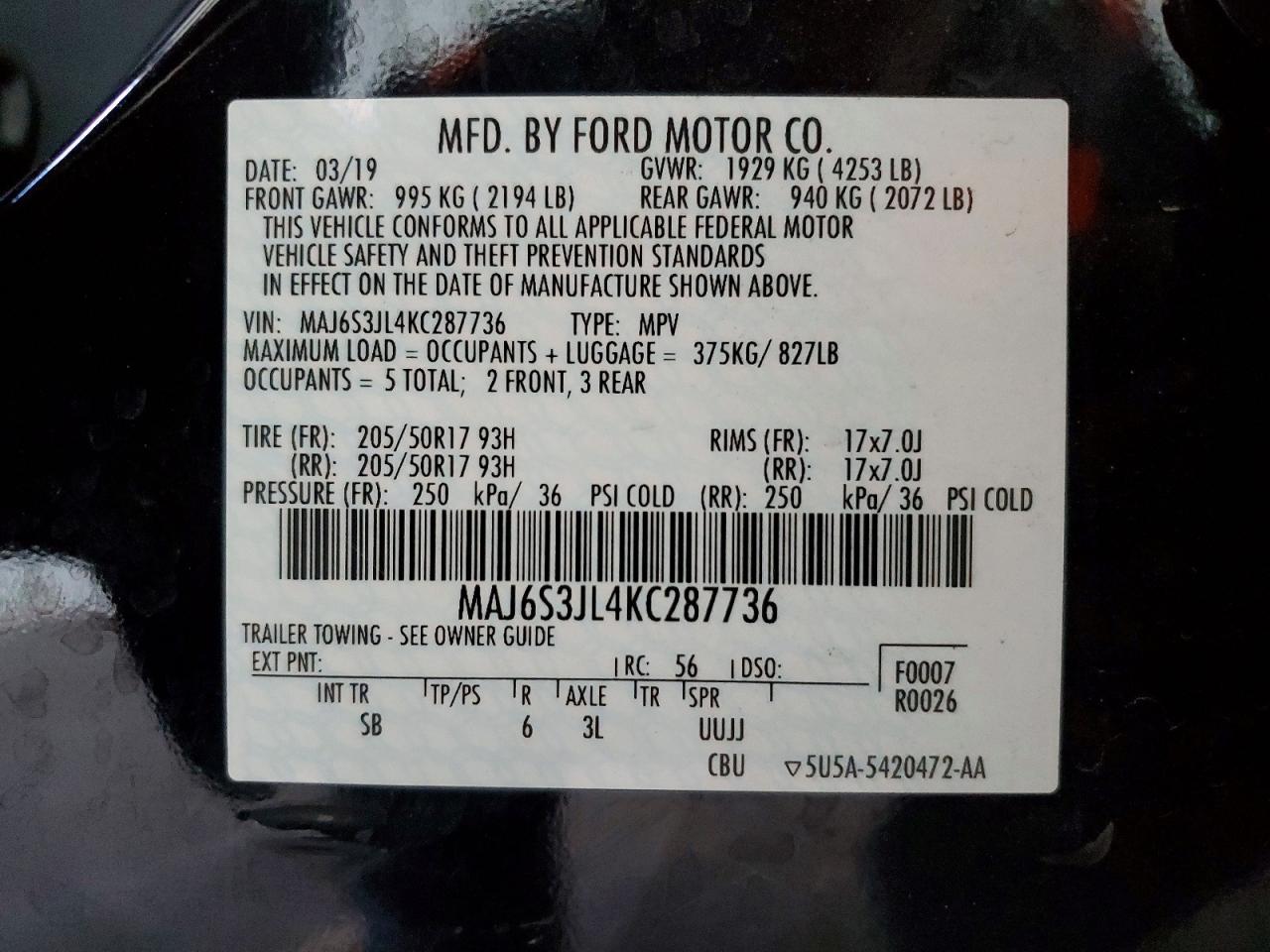 2019 Ford Ecosport ses