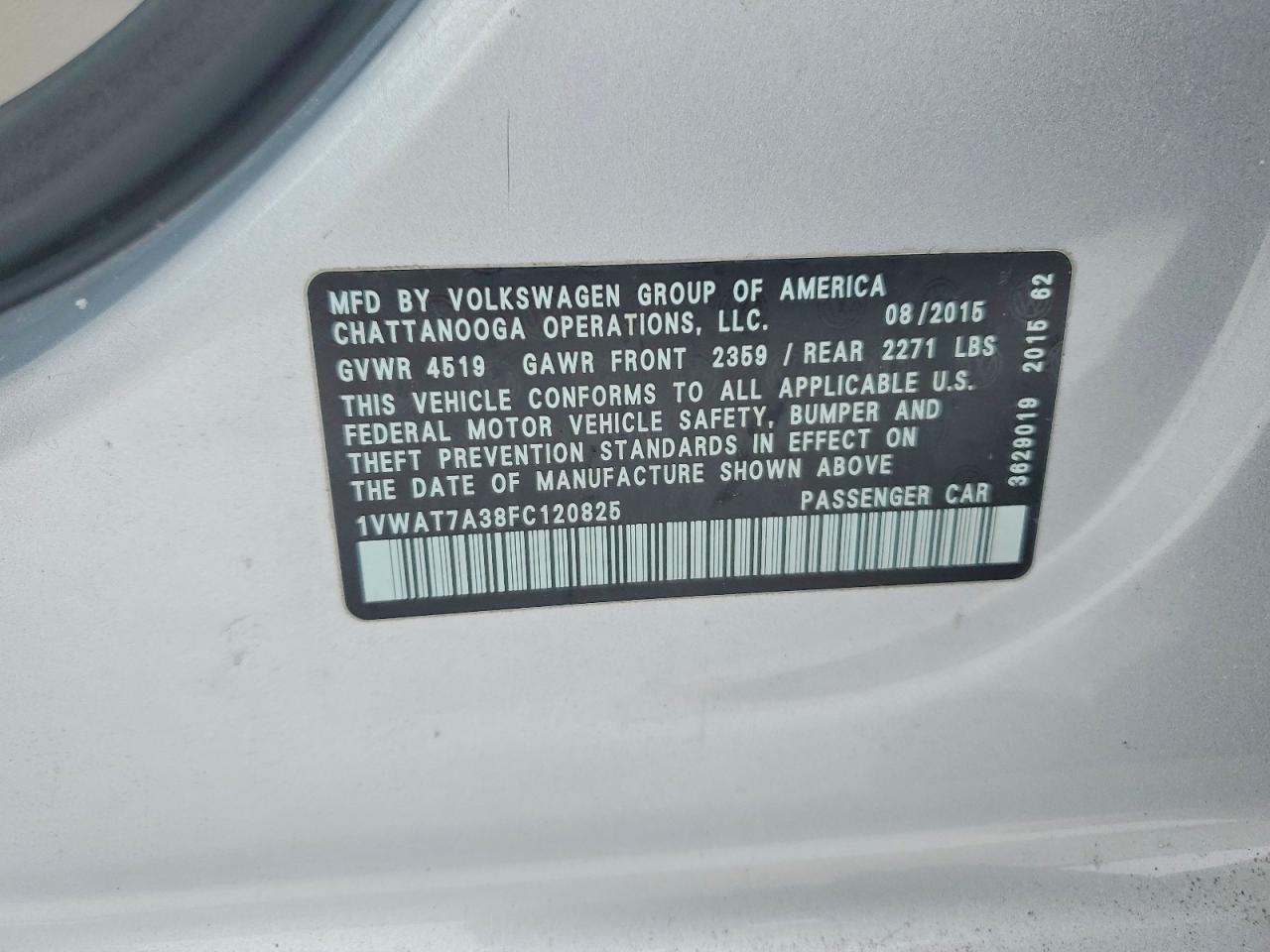2015 Volkswagen Passat s