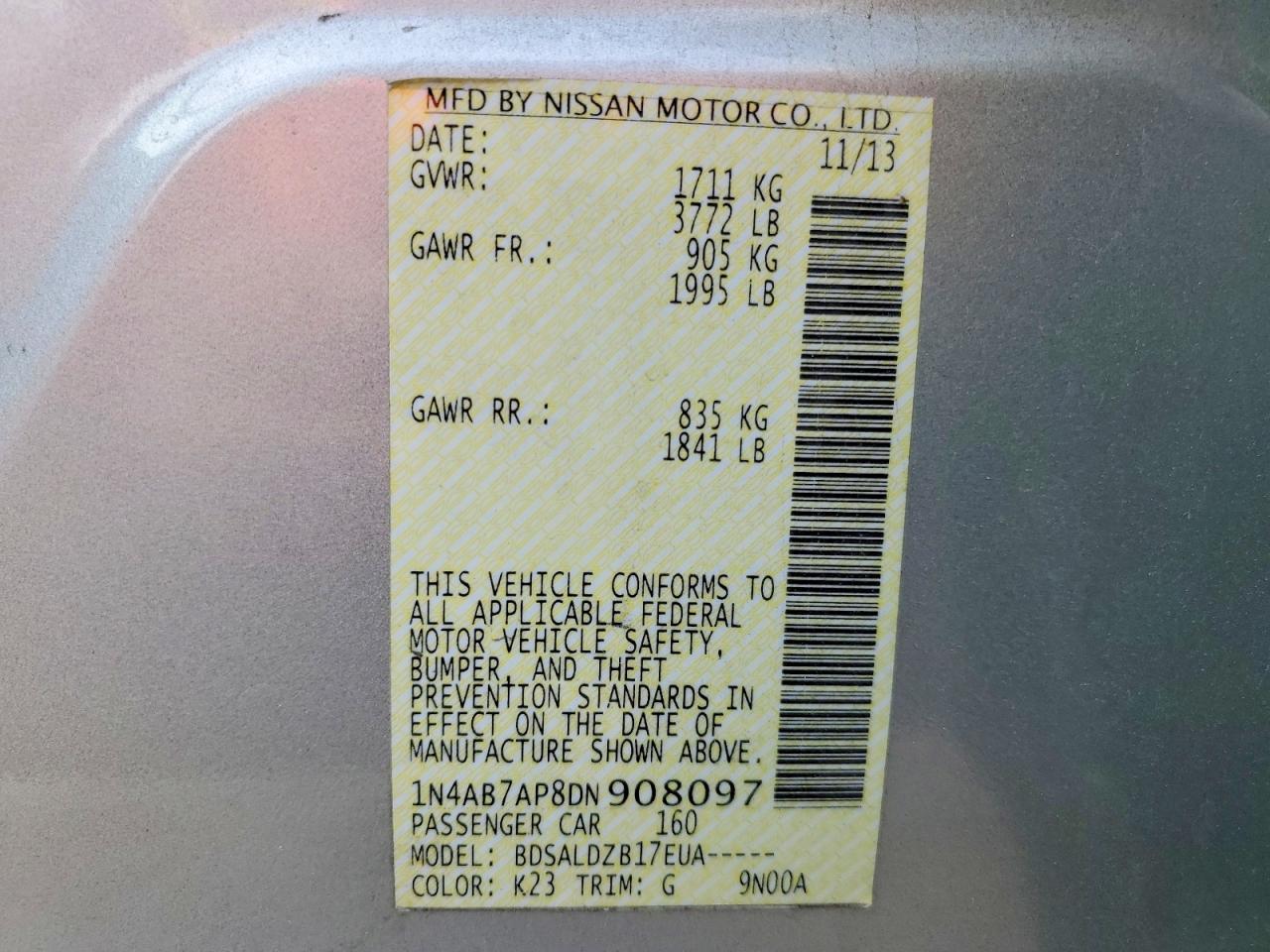 2013 Nissan Sentra s
