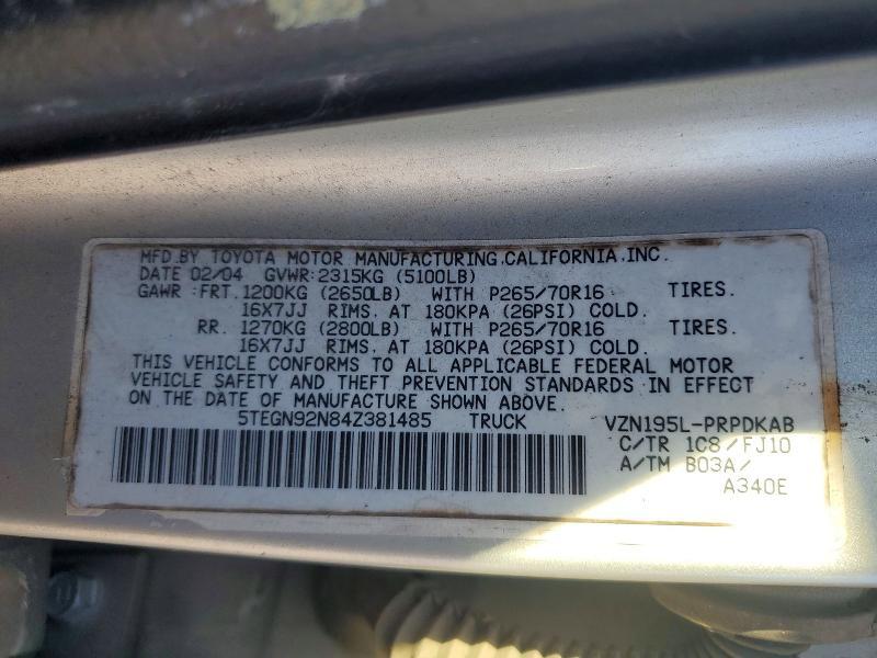 2004 Toyota Tacoma Prerunner V6