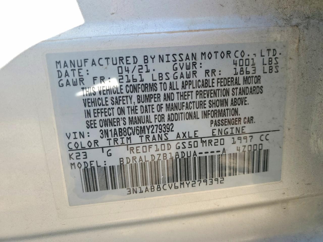 2021 Nissan Sentra sv
