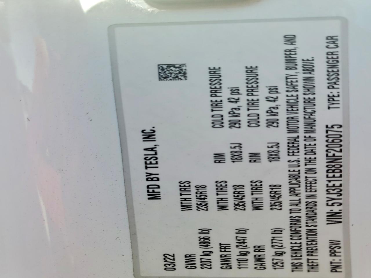2022 Tesla Model 3