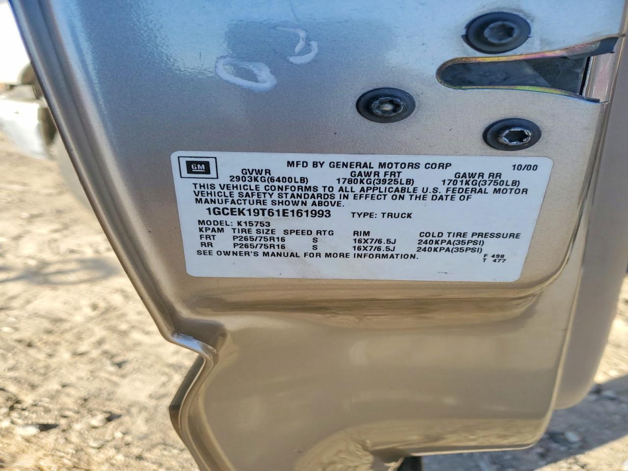 2001 Chevrolet Silverado K1500