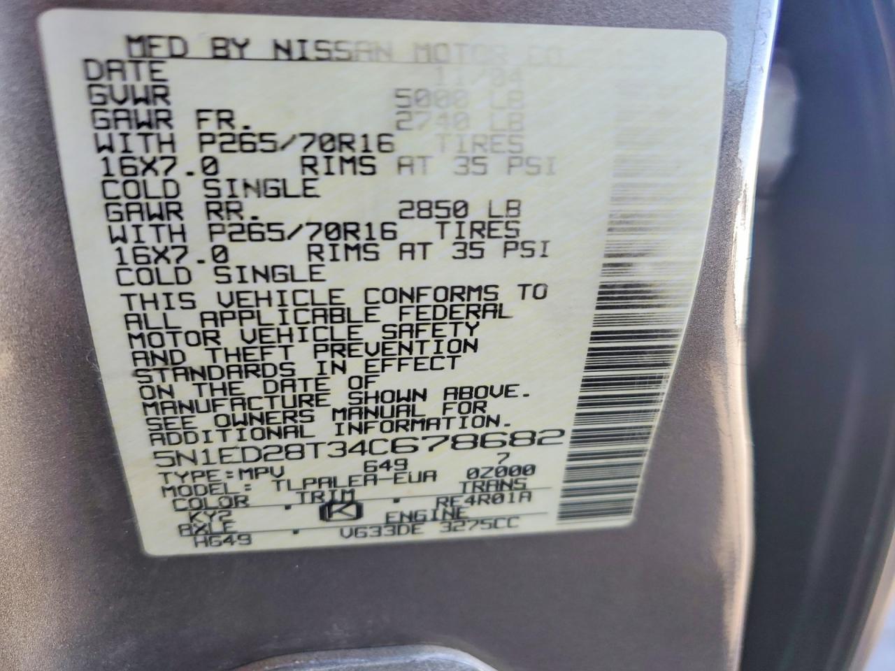 2004 Nissan Xterra xe