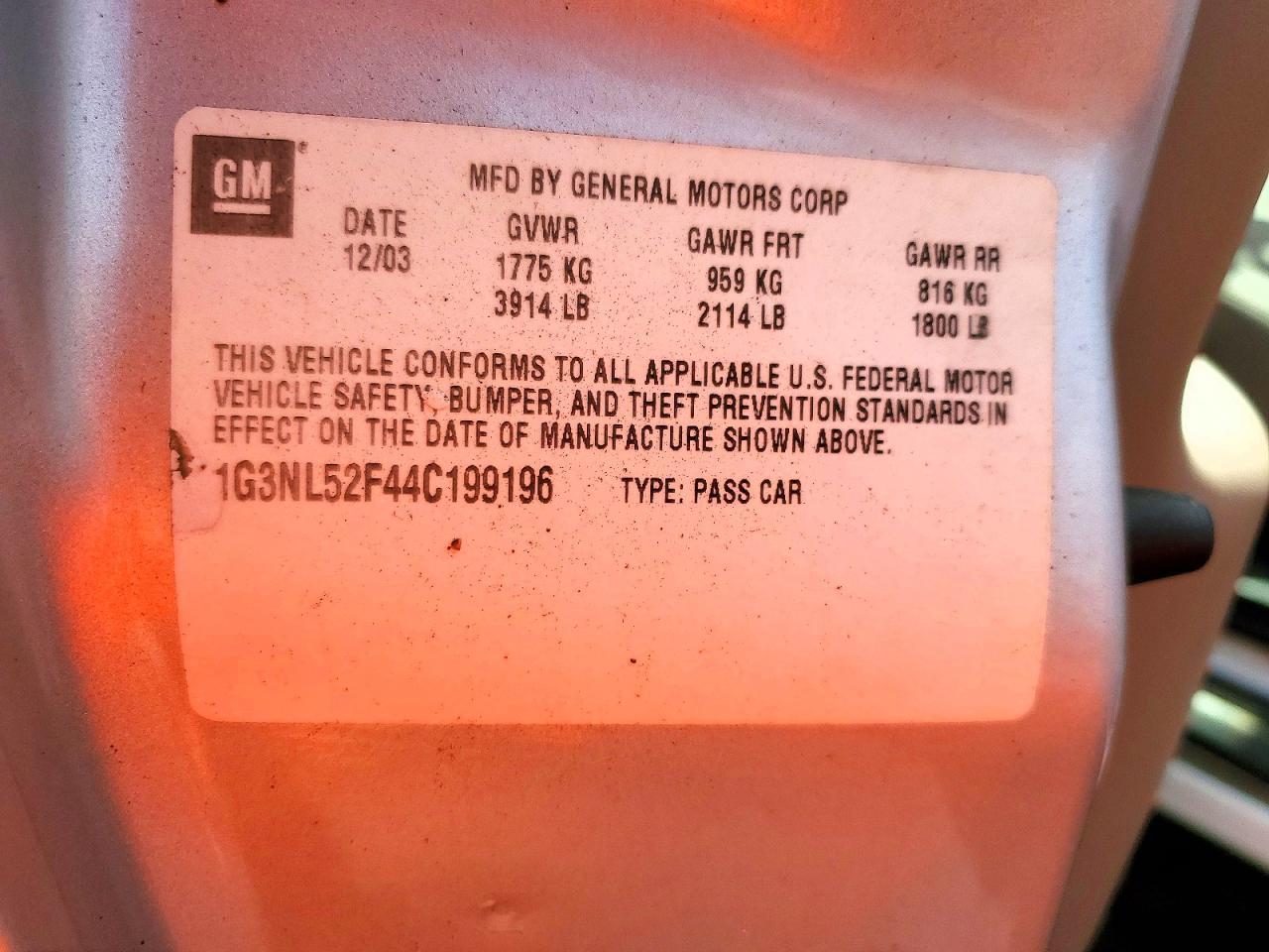 2004 Oldsmobile Alero gl