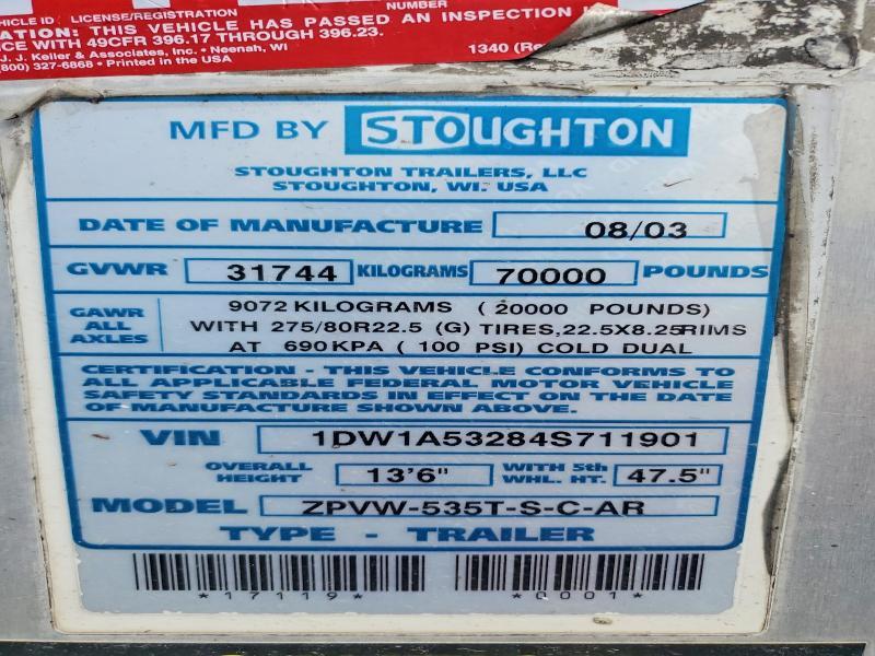 2004 Stoughton COM Trailer