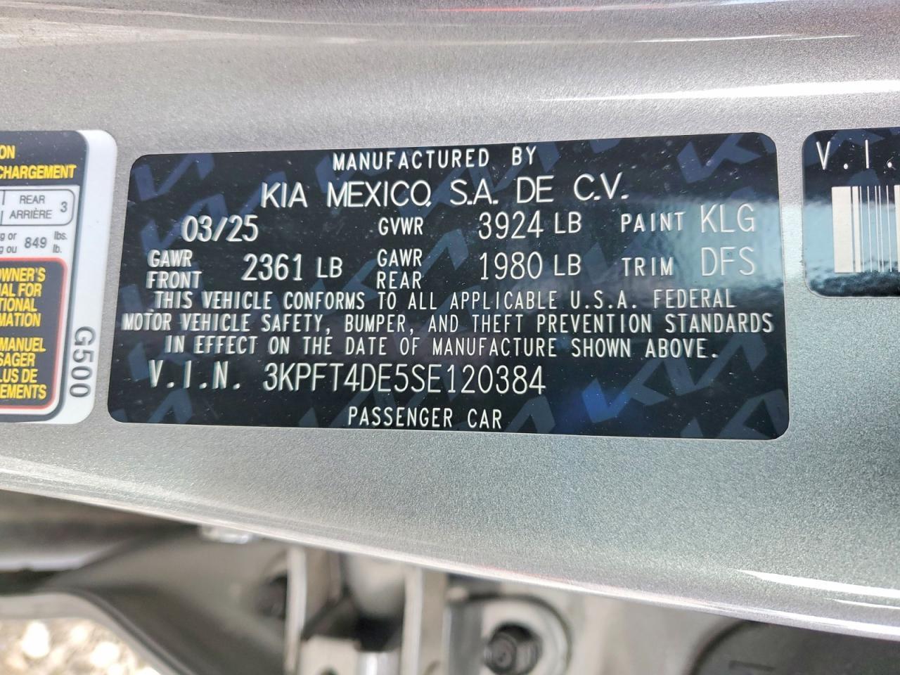 2025 KIA K4 lx