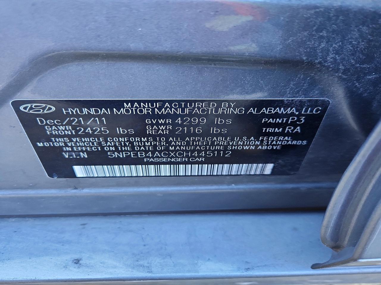 2012 Hyundai Sonata gls