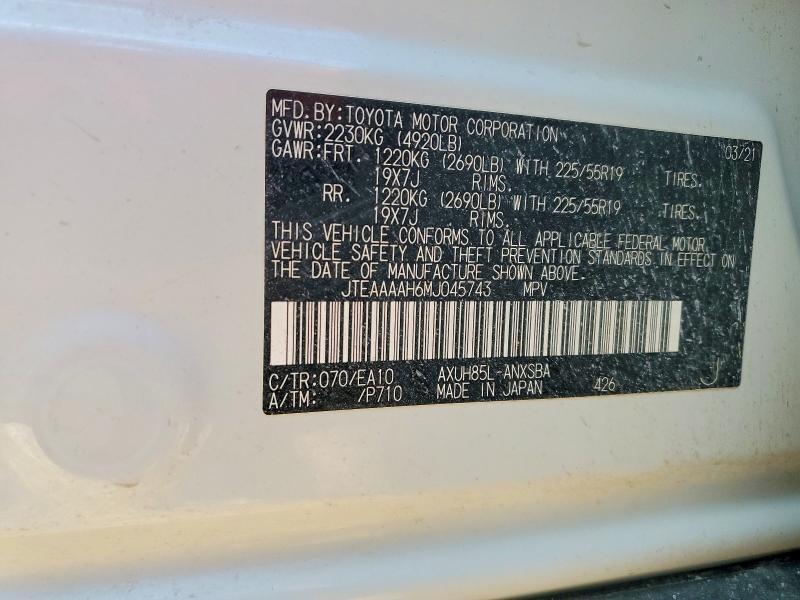 2021 Toyota Venza le