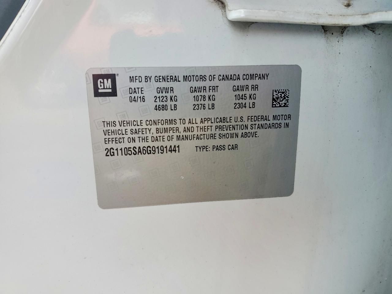 2016 Chevrolet Impala lt