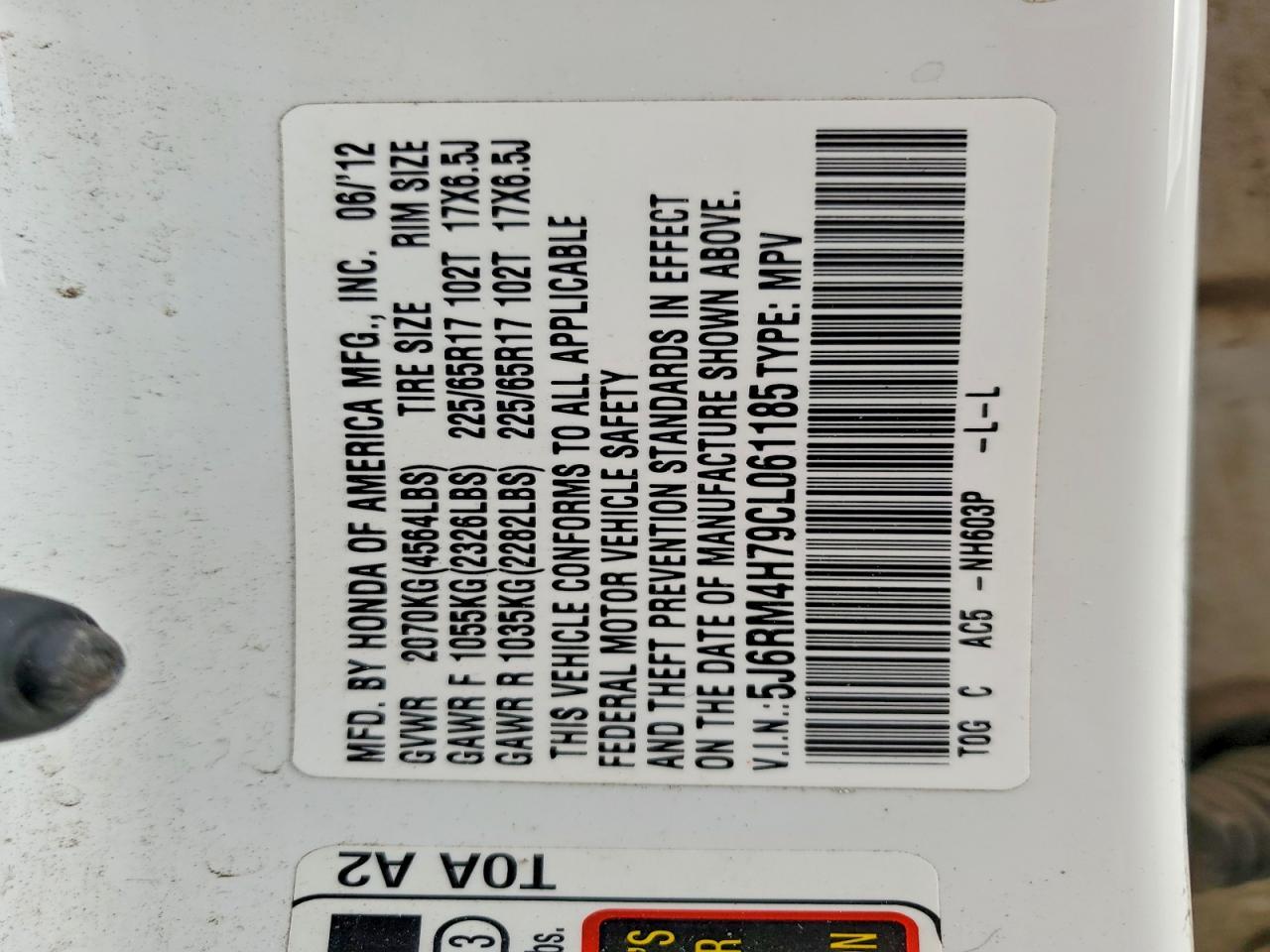 2012 Honda Cr-v exl