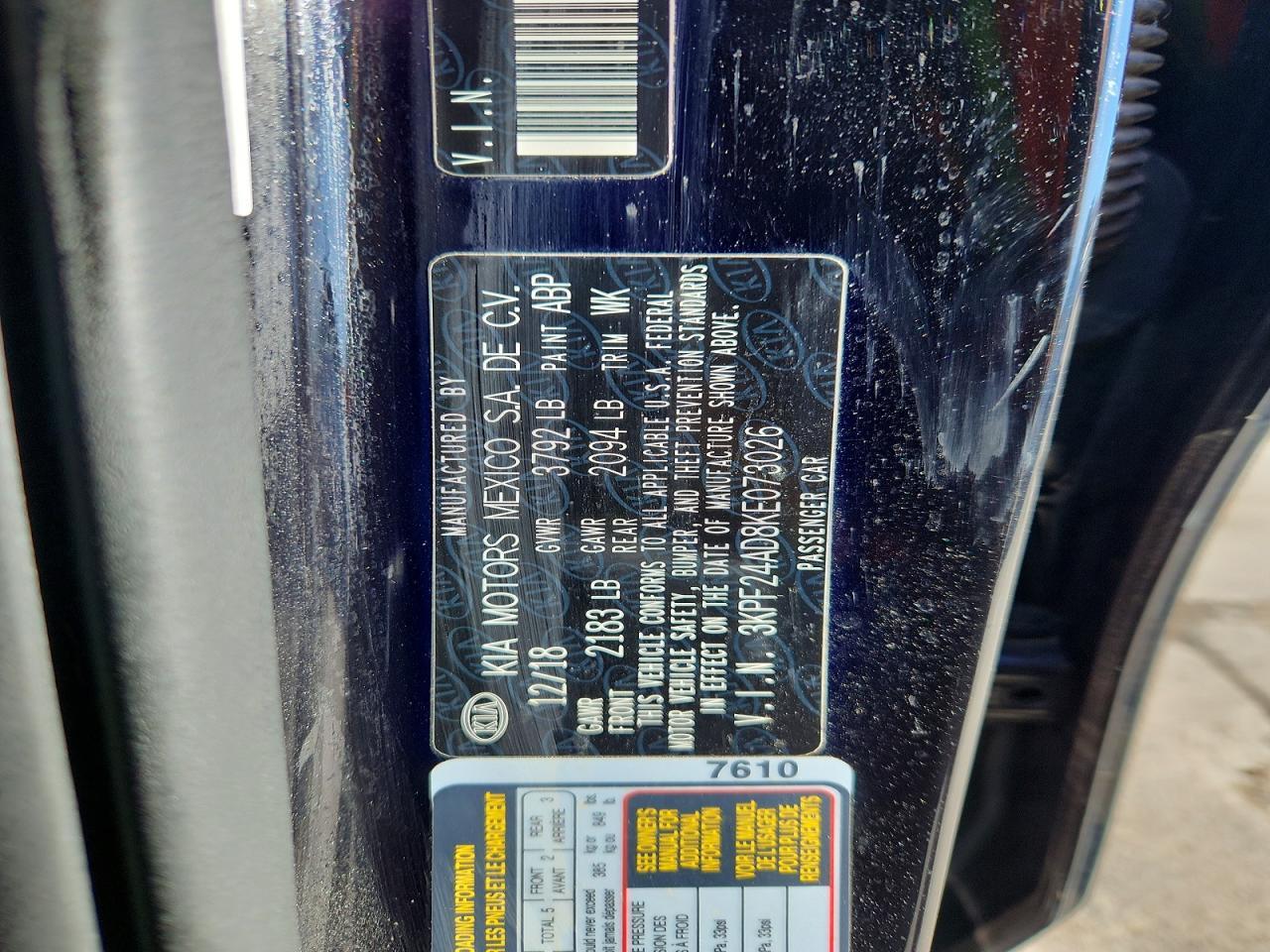 2019 KIA Forte lxs