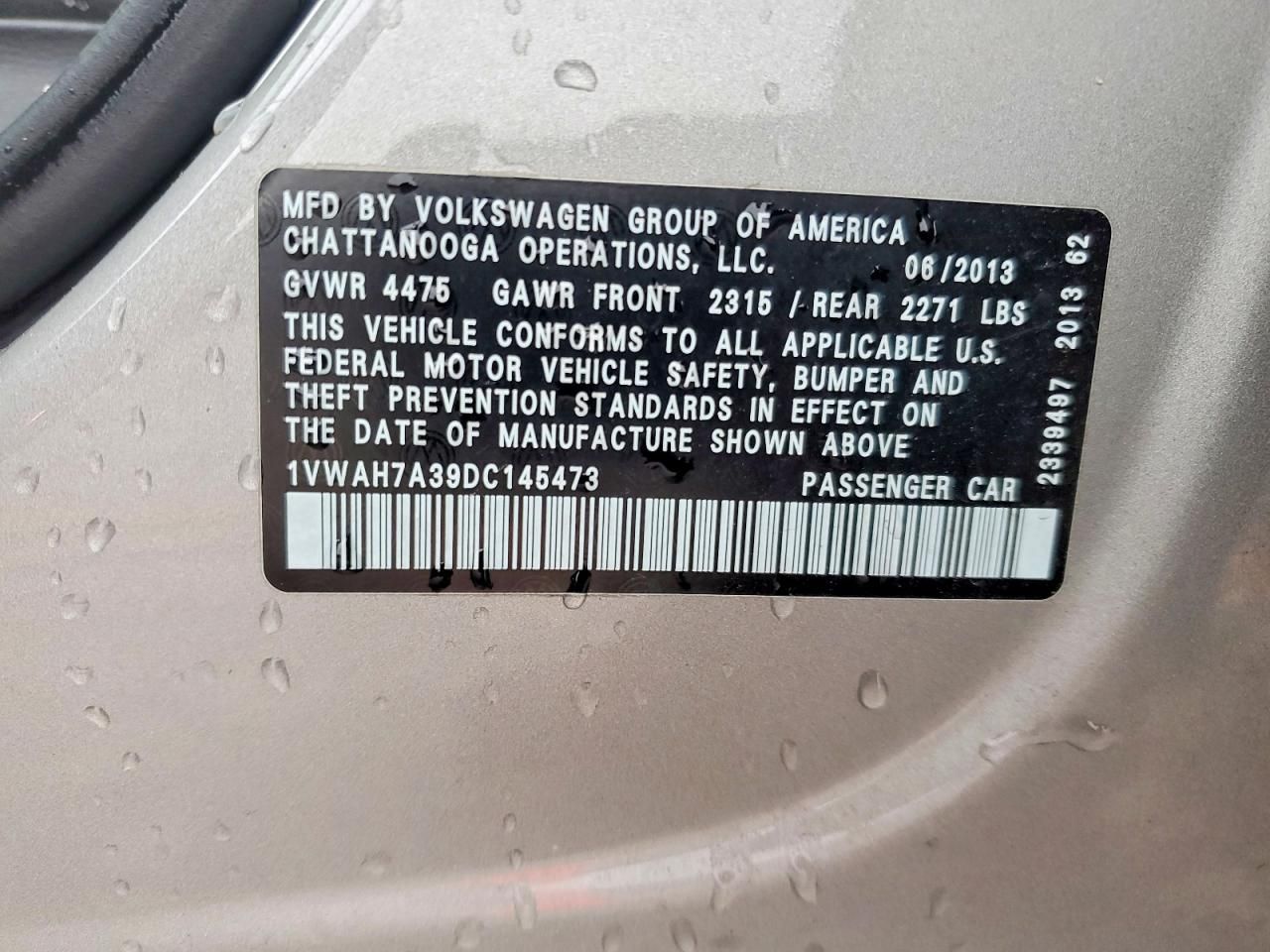 2013 Volkswagen Passat s