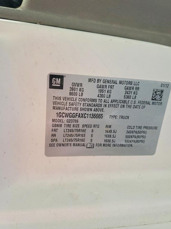 2012 Chevrolet Express 2500 Cargo Delivery Van