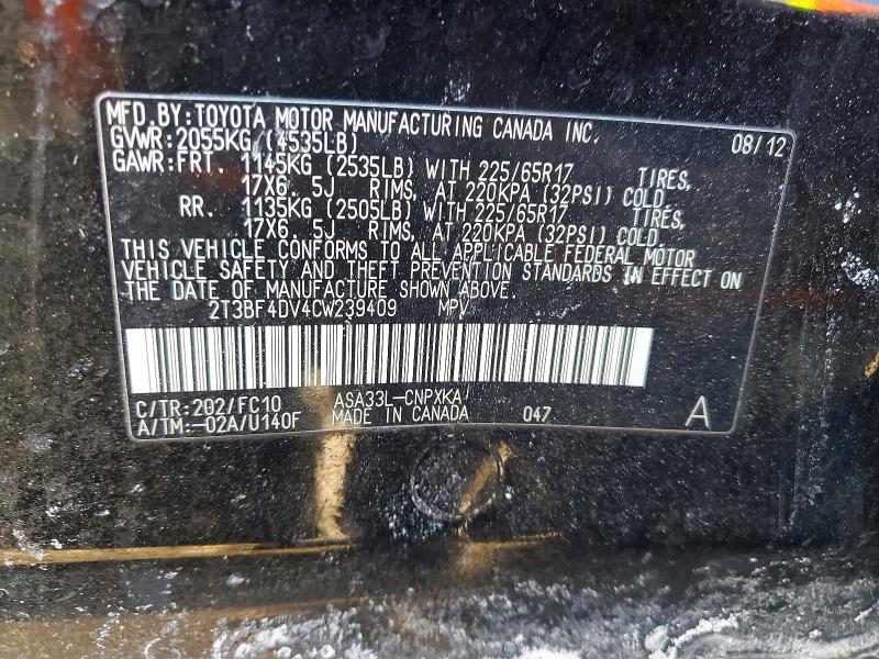 2012 Toyota Rav4 Base