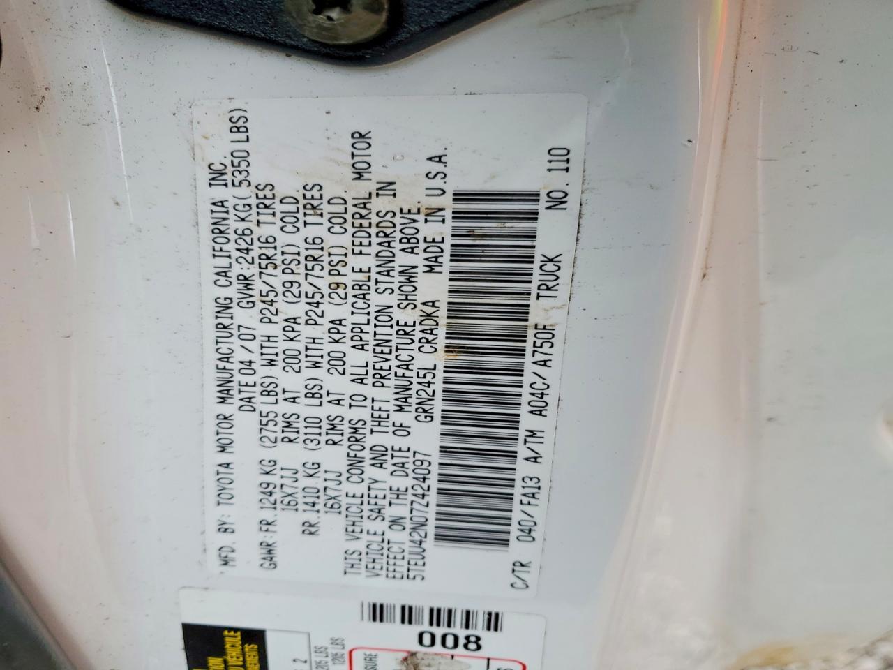 2007 Toyota Tacoma V6