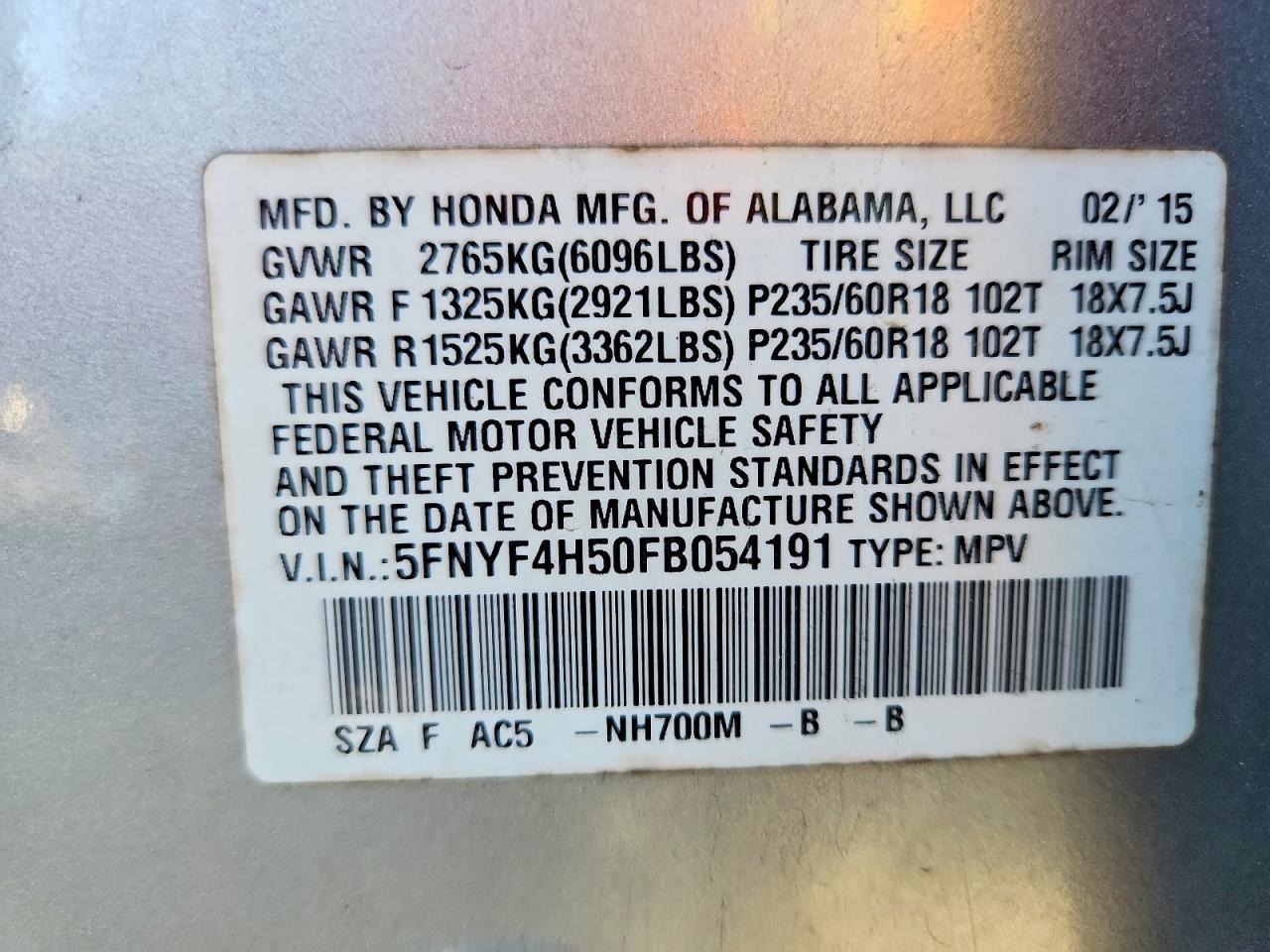 2015 Honda Pilot exl