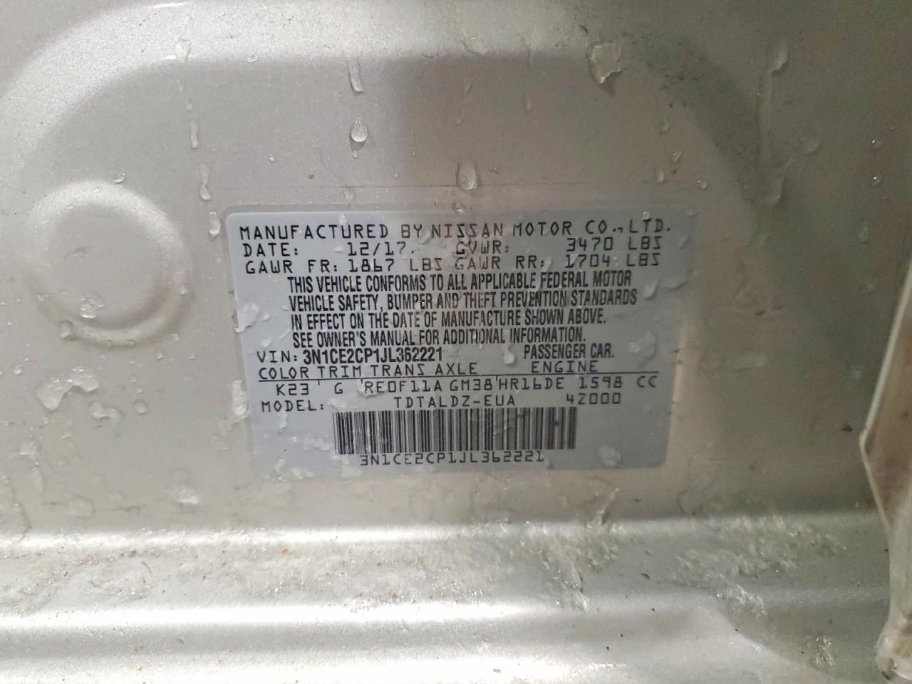 2018 Nissan Versa Note s