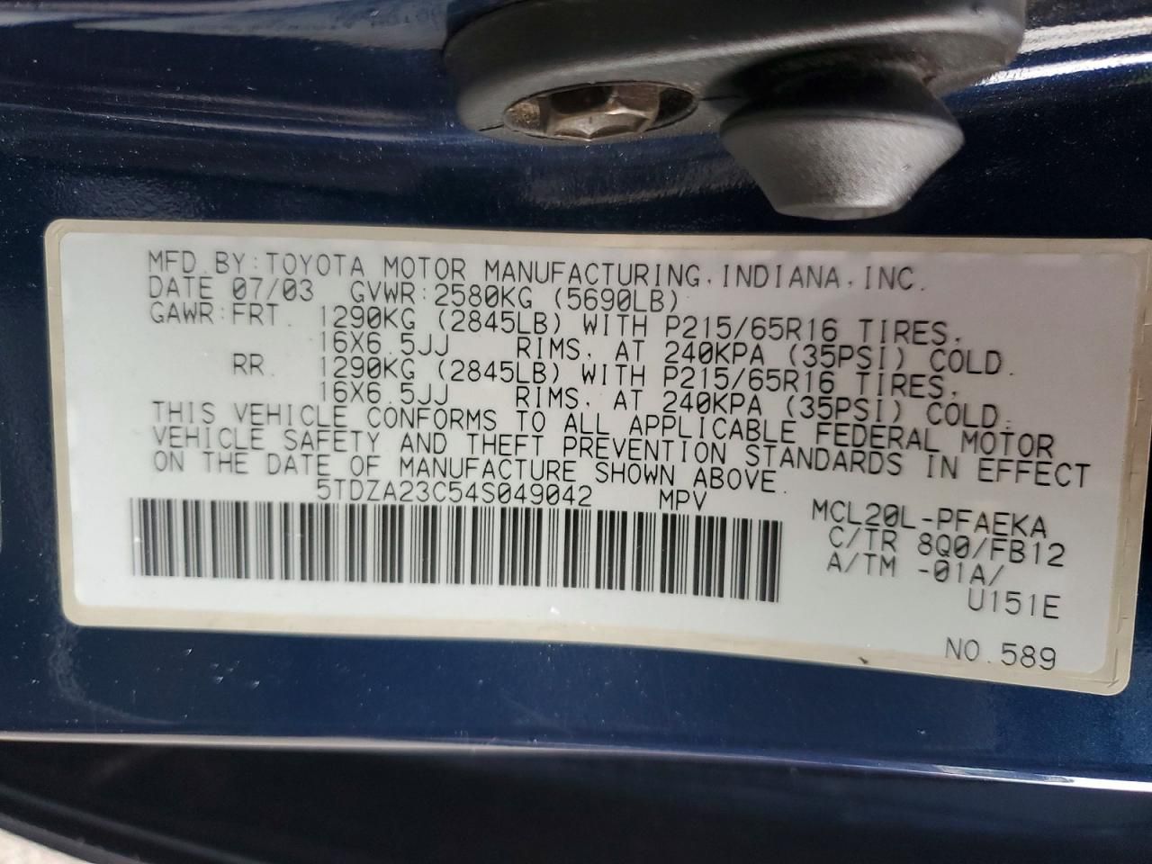 2004 Toyota Sienna ce