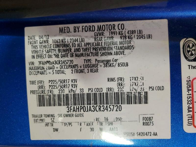 2012 Ford Fusion sel