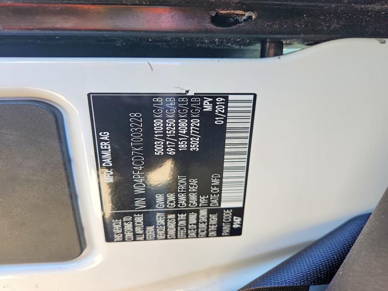 2019 Mercedes-Benz Sprinter 3500/4500