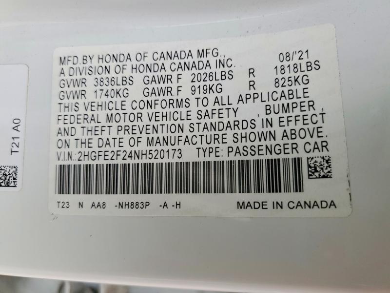 2022 Honda Civic lx