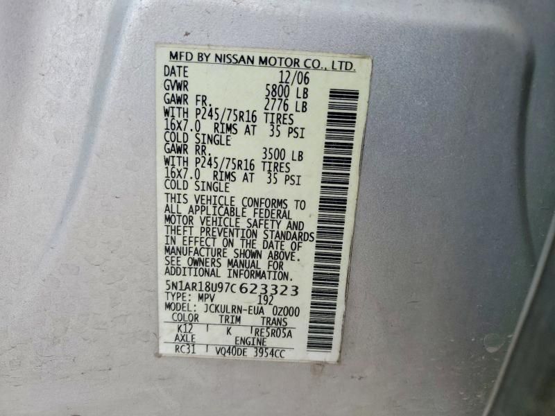 2007 Nissan Pathfinder le