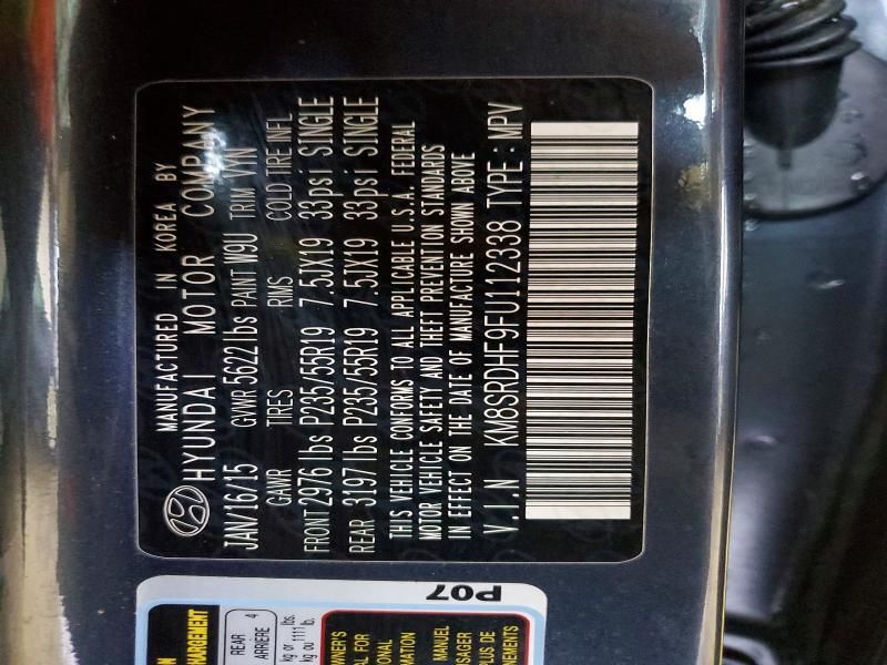 2015 Hyundai Santa fe gls